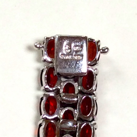 Dee Berkley Sterling Silver Red Garnet Bracelet - Picture 6 of 7